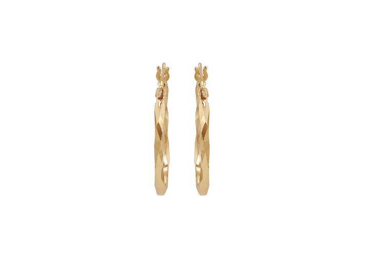 9K Yellow Gold Twist Oval Earrings