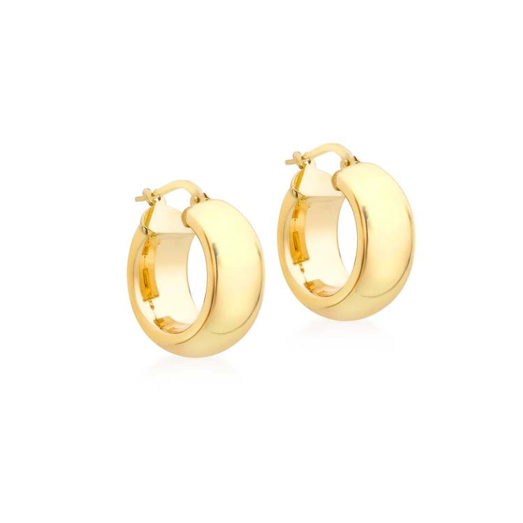 9K Yellow Gold Hoop Earrings 18mm