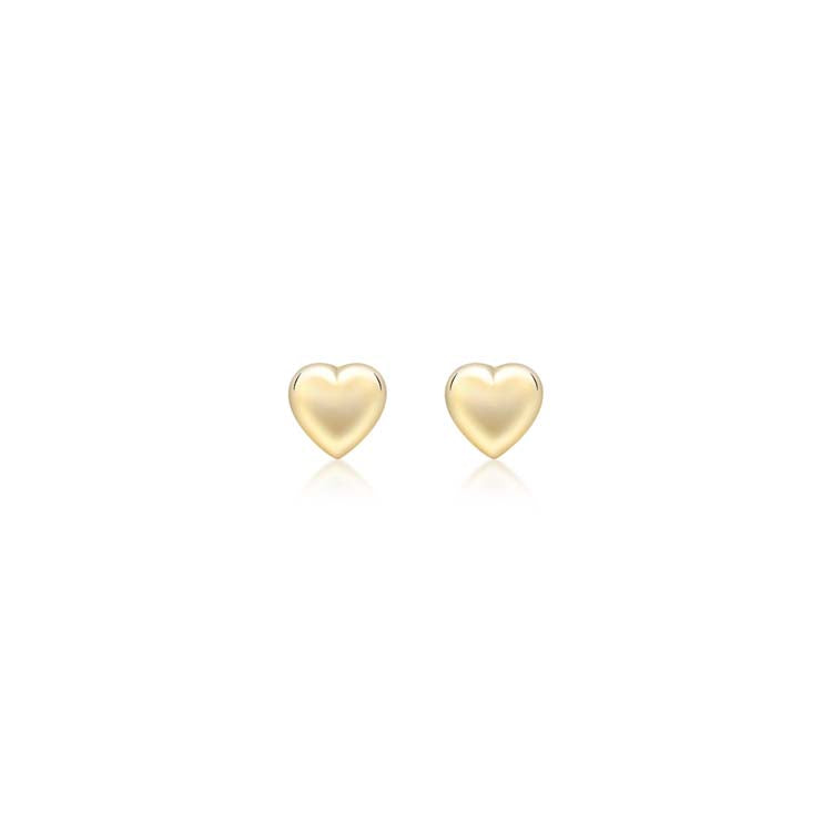 9K Yellow Gold Mini Heart Earrings