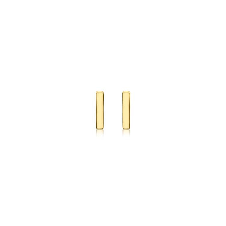 9K Yellow Gold Mini Initial 'I' Stud Earrings