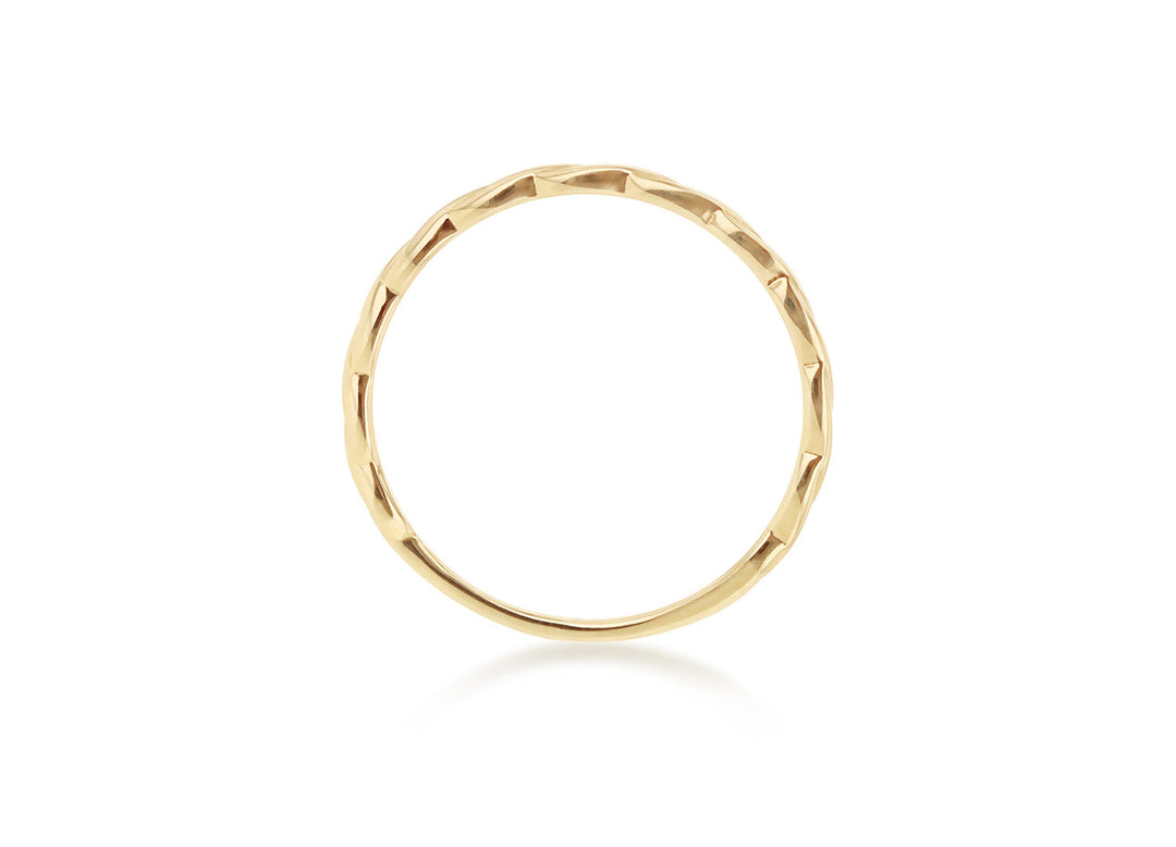 9K Yellow Gold Twist Slim Stacker Ring