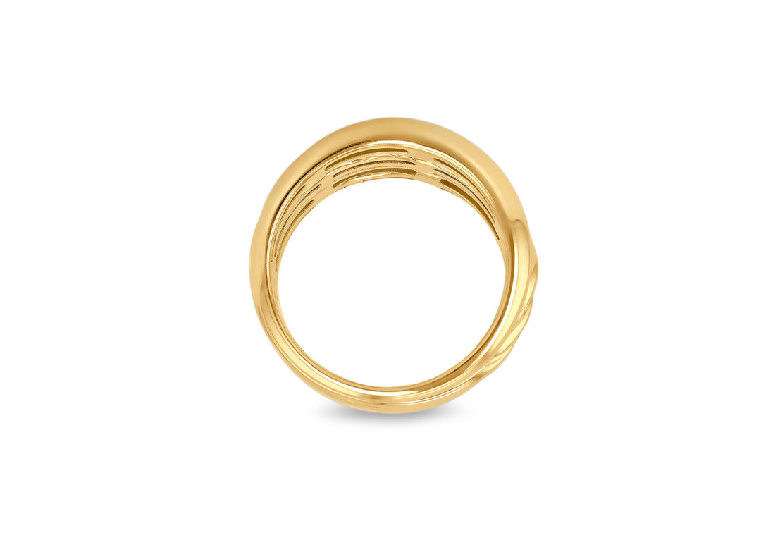 9K Yellow Gold Wide Rope Ring