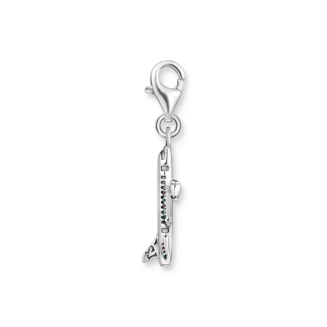 THOMAS SABO Charm Pendant Aeroplane Multicoloured Stones