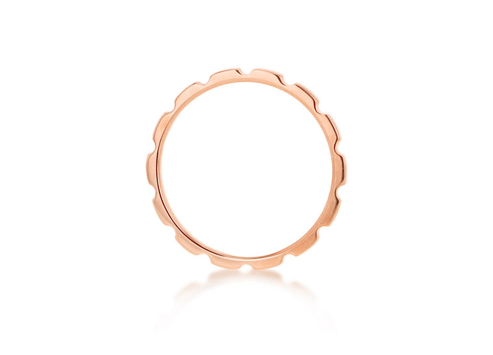 9K Rose Gold Brick Stacker Band