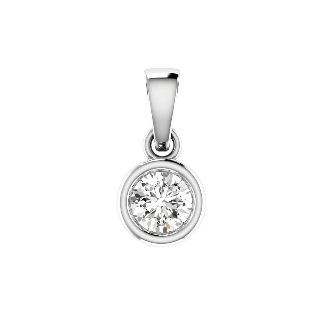 Diamond Solitaire Pendant with 0.14ct Diamonds in 9K White Gold - 9WBP14