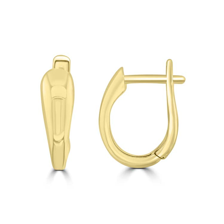 9K Yellow Gold Solid Tapered Hoops