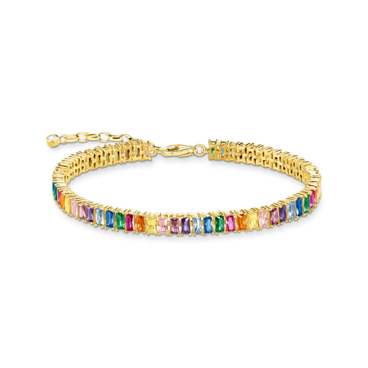 THOMAS SABO Tennis bracelet colourful stones gold