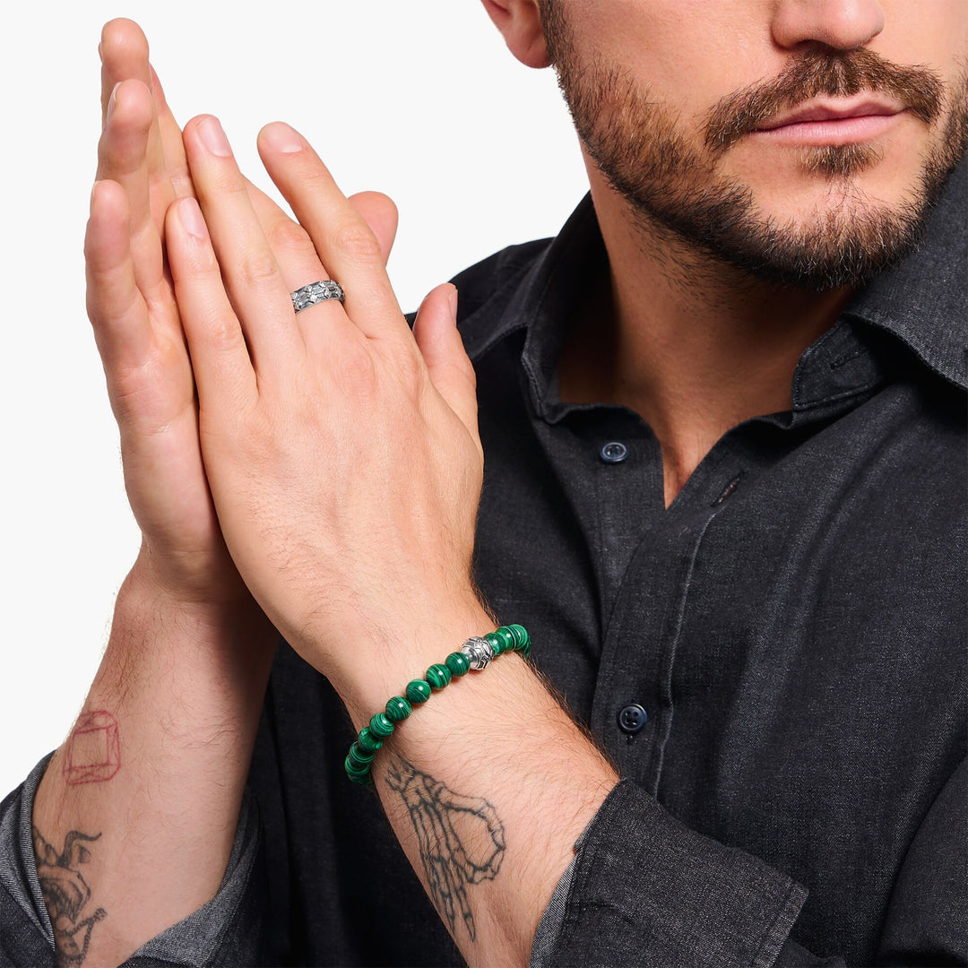 THOMAS SABO Malachite and Red Tiger's Eye Bead Bracelet