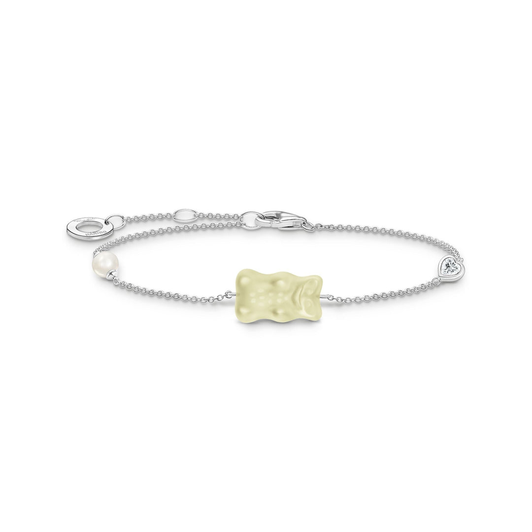 THOMAS SABO Bracelet with white goldbears, freshwater pearl & zirconia