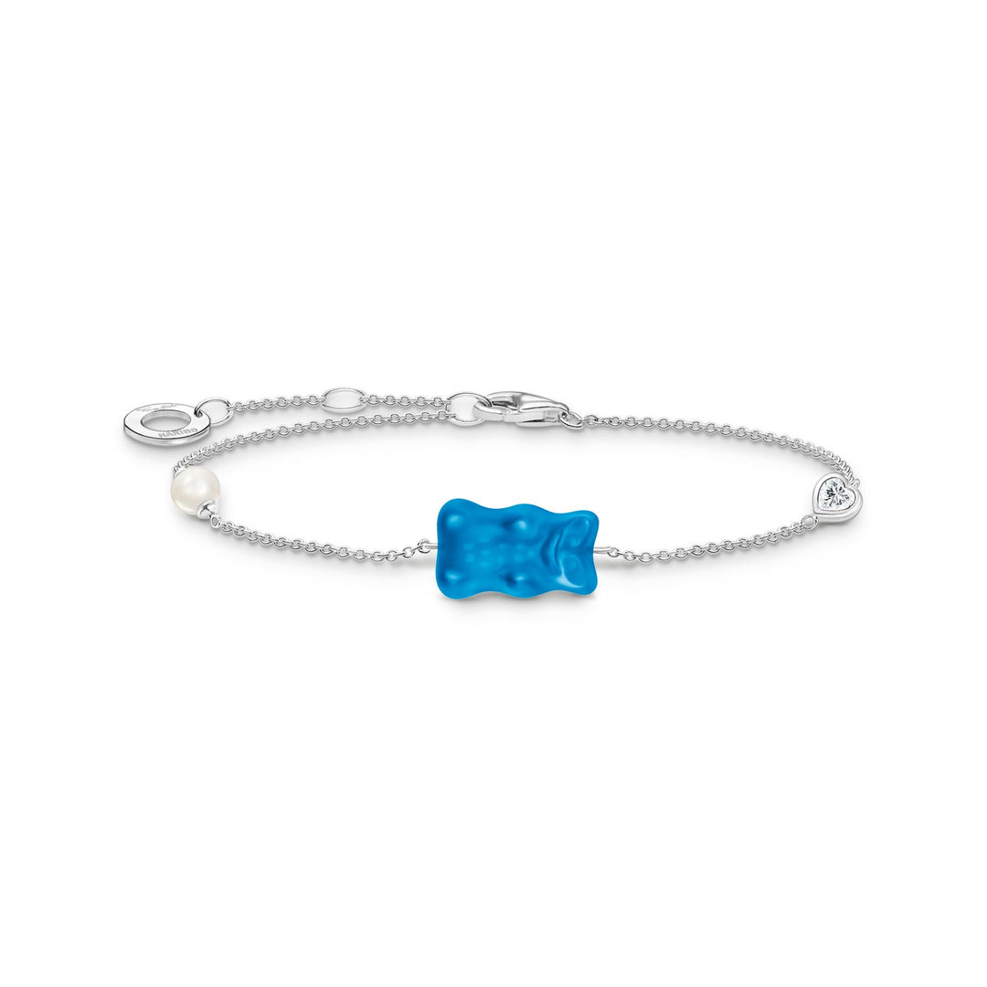 THOMAS SABO Bracelet with blue goldbears, freshwater pearl & zirconia