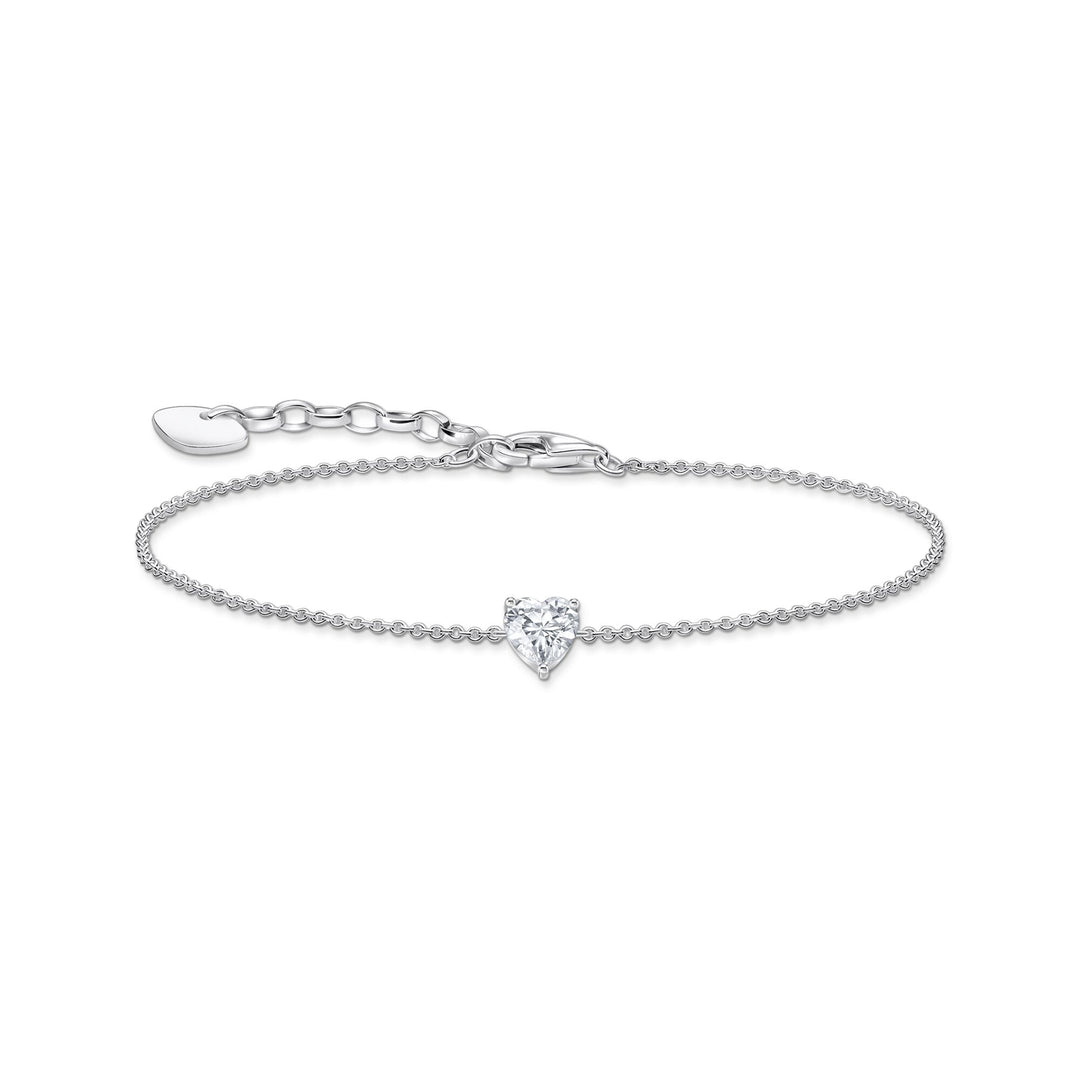 THOMAS SABO Bracelet with white heart-shaped pendant