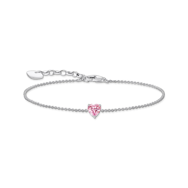 THOMAS SABO Bracelet with pink heart-shaped pendant