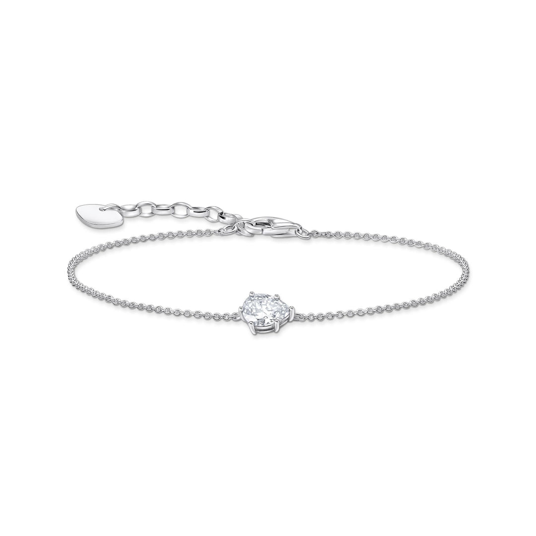 THOMAS SABO Bracelet with white drop-shaped pedant - silver