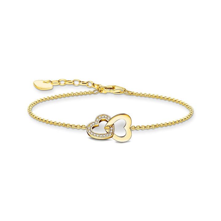 THOMAS SABO Bracelet with intertwined hearts pendant - gold