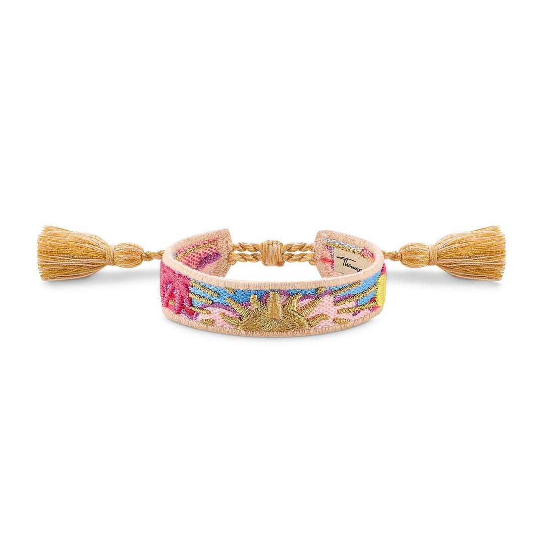 THOMAS SABO Bracelet with various ornaments in pink, blue, green & gold