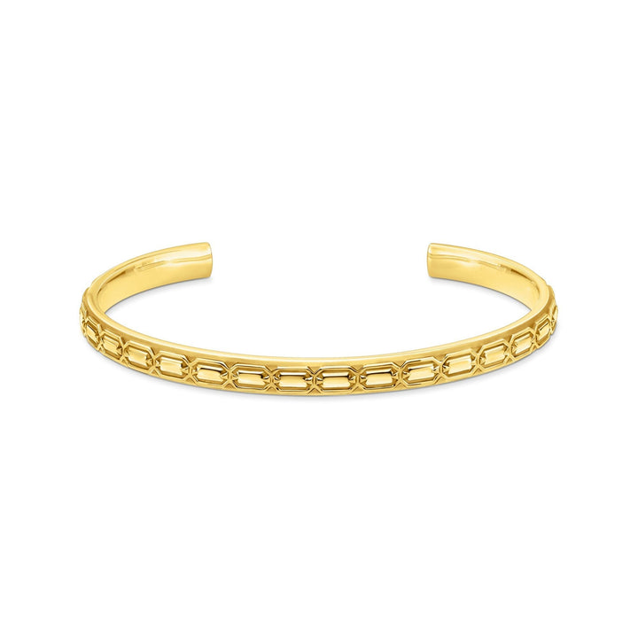 THOMAS SABO Gold Slim Bangle with Crocodile Detailing