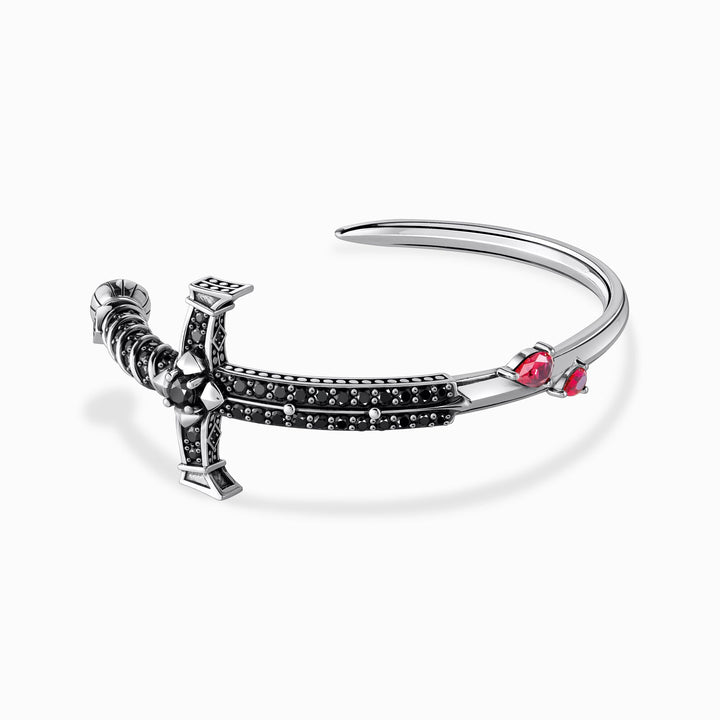 THOMAS SABO Sword Bangle with black and red stones