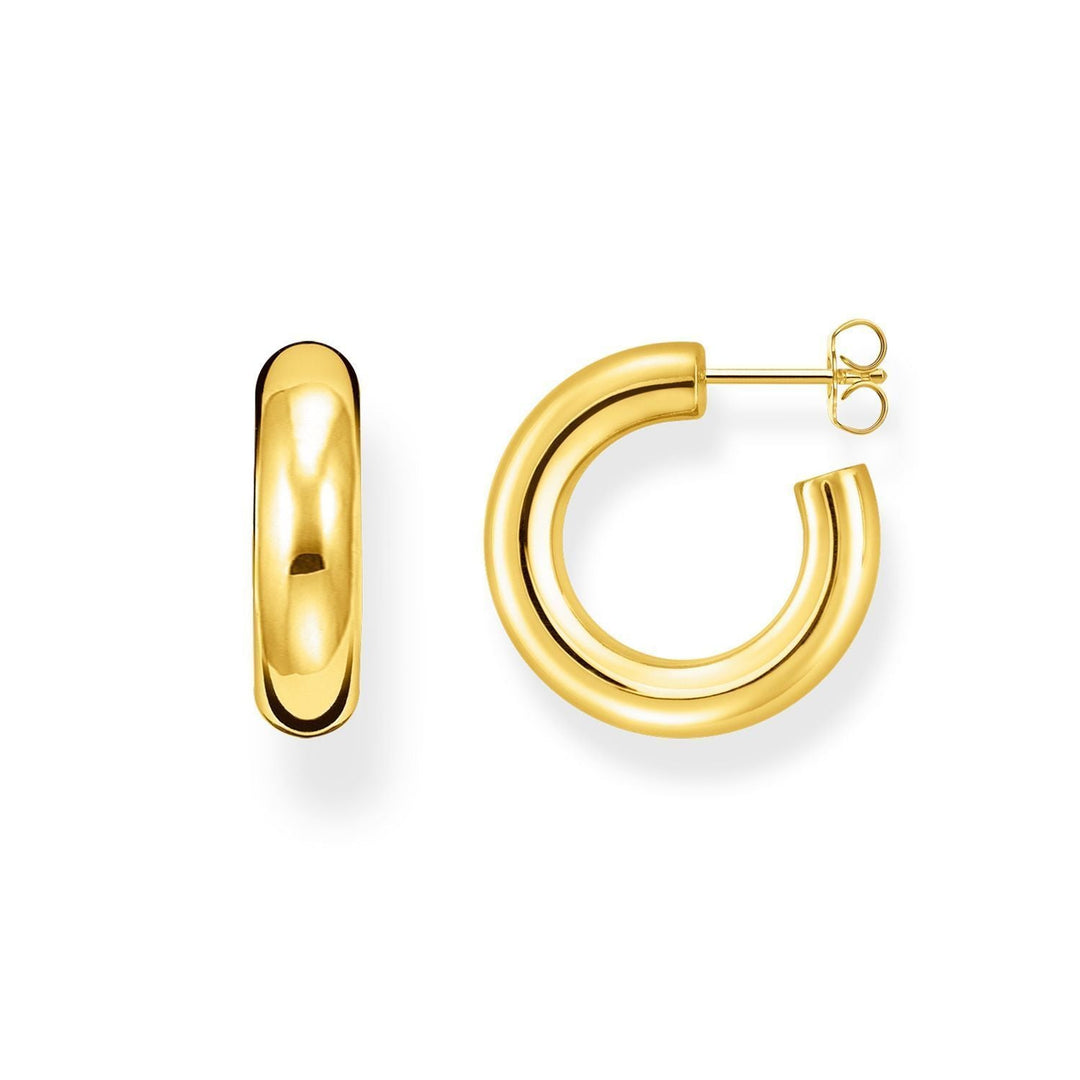 THOMAS SABO Chunky Hoop Earrings - Small Gold Plated