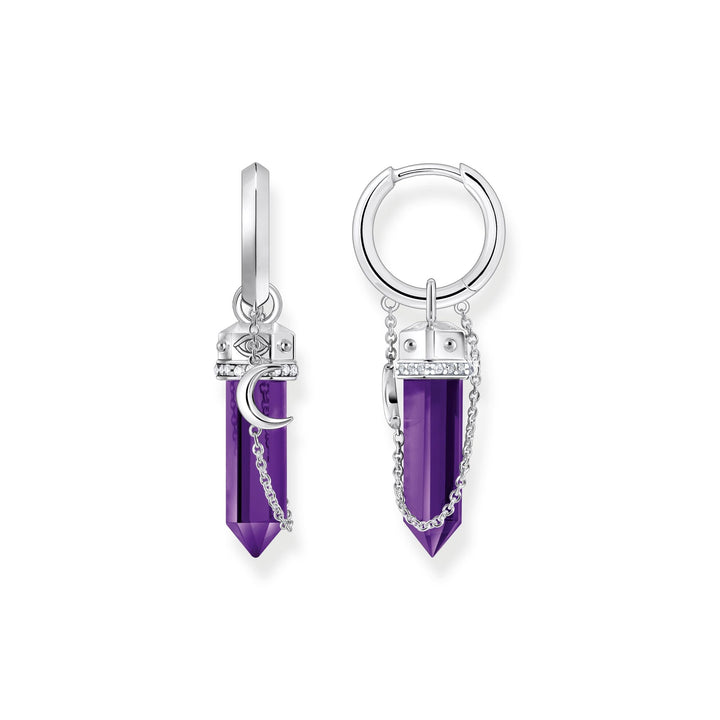 THOMAS SABO Cosmic Hoop Earrings with Imitation Amethyst