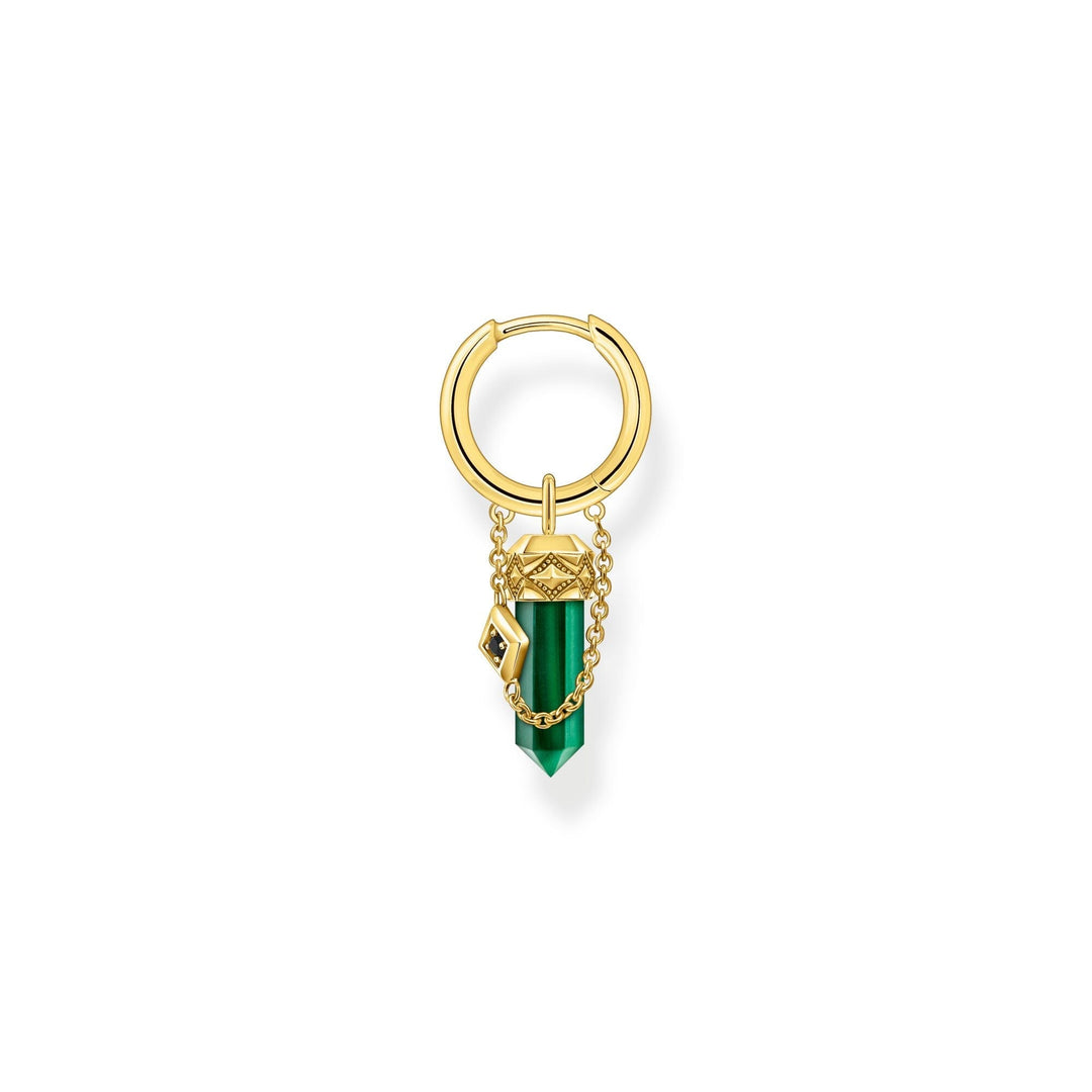 THOMAS SABO Single Crystal Hoop Earring with Malachite