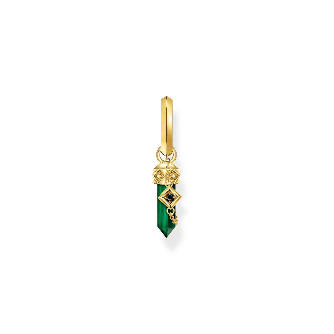 THOMAS SABO Single Crystal Hoop Earring with Malachite