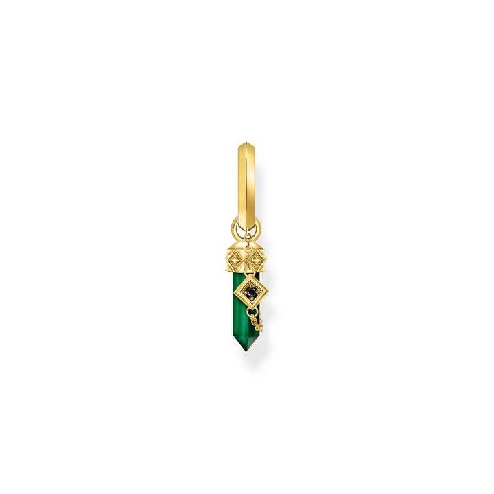 THOMAS SABO Single Crystal Hoop Earring with Malachite