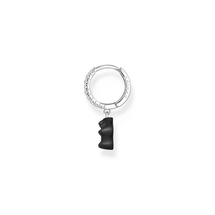 THOMAS SABO Single hoop earring with black Goldbear pendant & zirconia