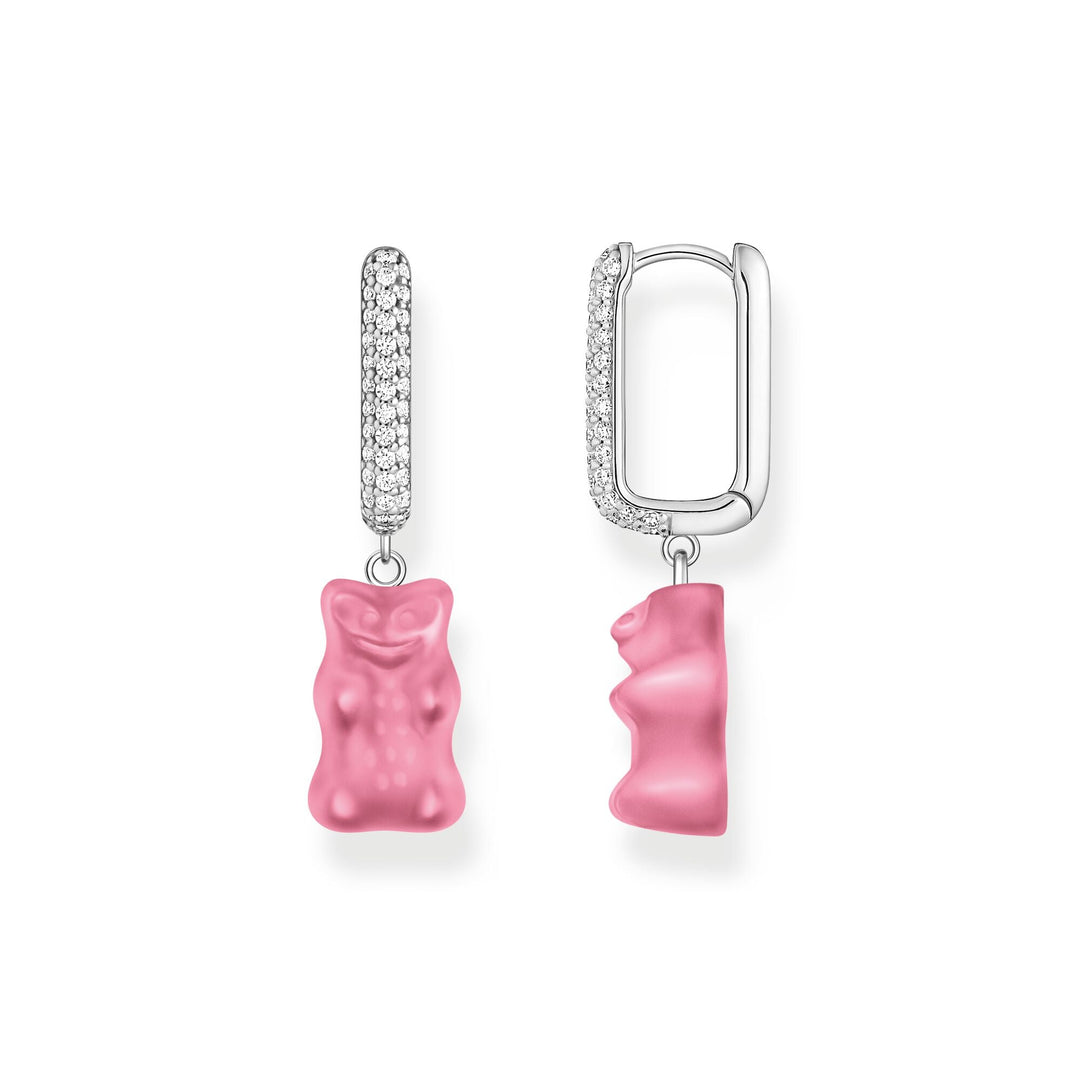 THOMAS SABO Single hoop earring medium sized with pink Goldbears