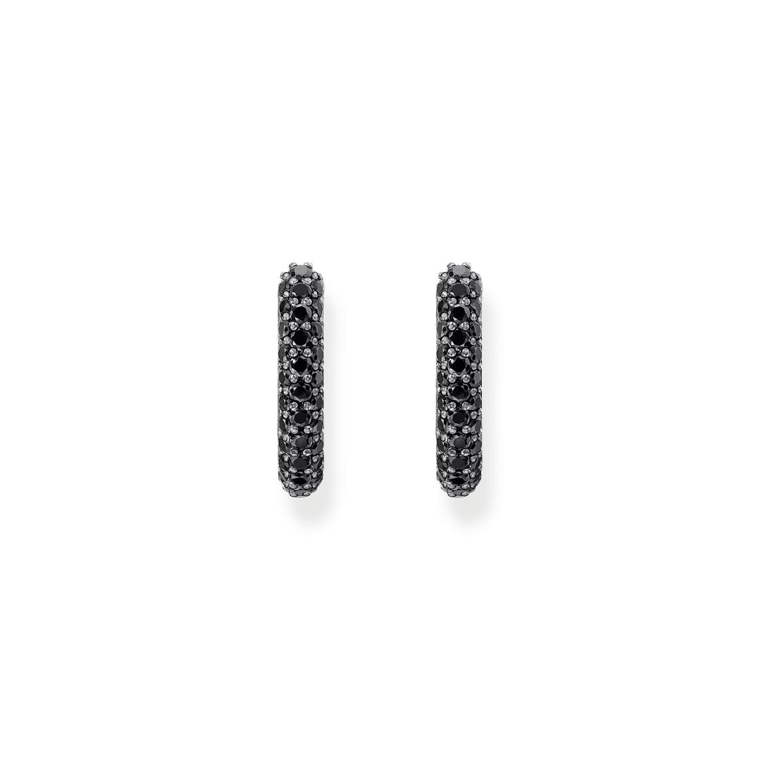 THOMAS SABO Hoop earrings with black zirconia