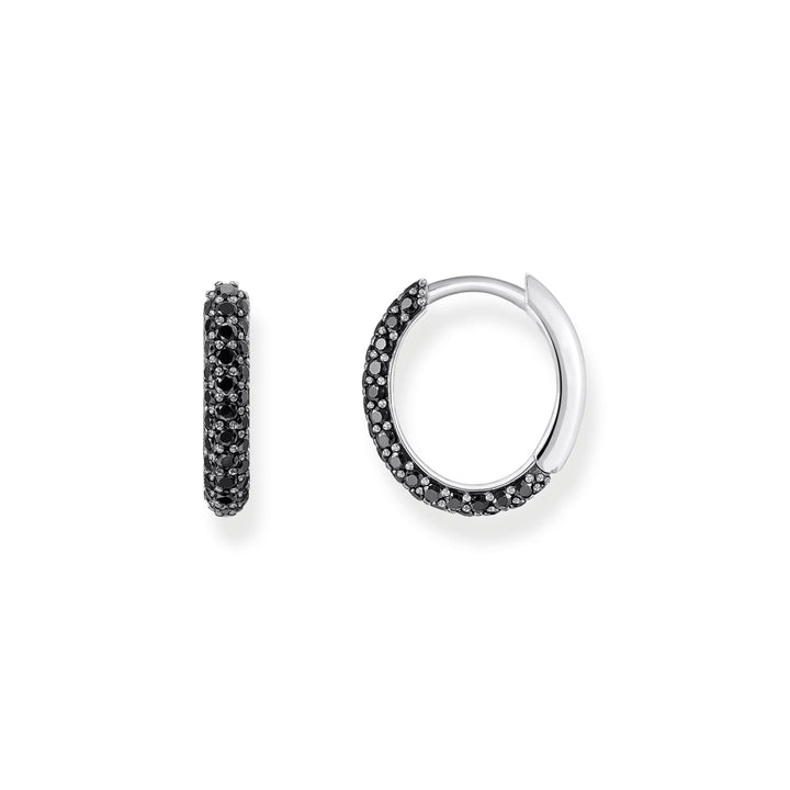 THOMAS SABO Hoop earrings with black zirconia