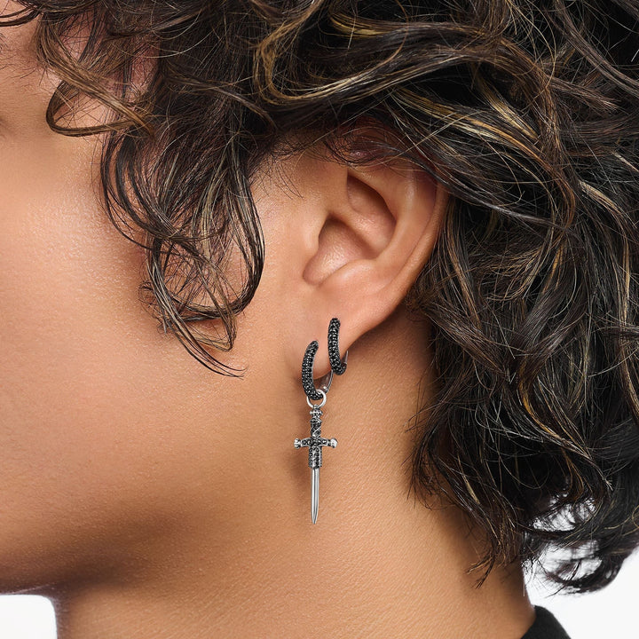 THOMAS SABO Hoop earrings with black zirconia