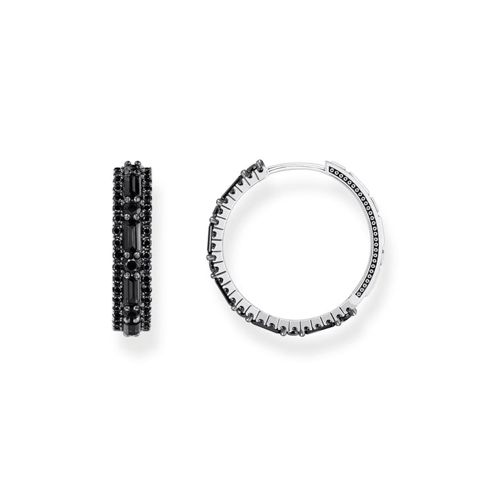 THOMAS SABO Hoop earrings with black zirconia