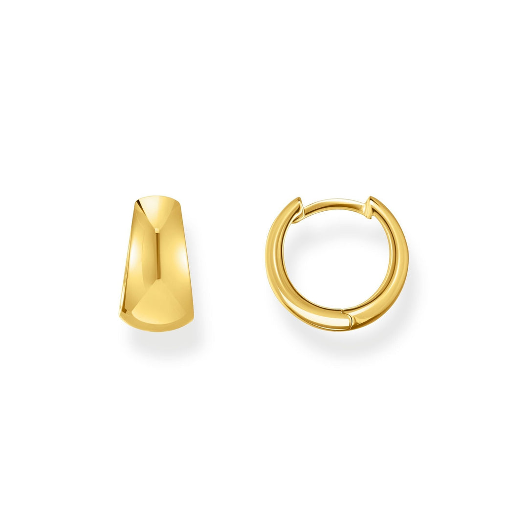 THOMAS SABO Hoop earrings in chunky, trapezoidal shape gold