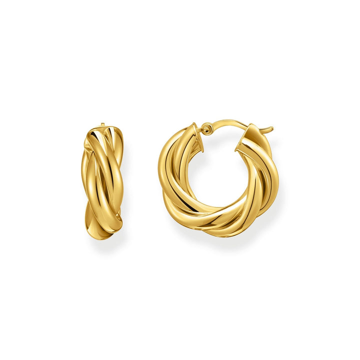 THOMAS SABO Hoop earrings in intertwined design gold