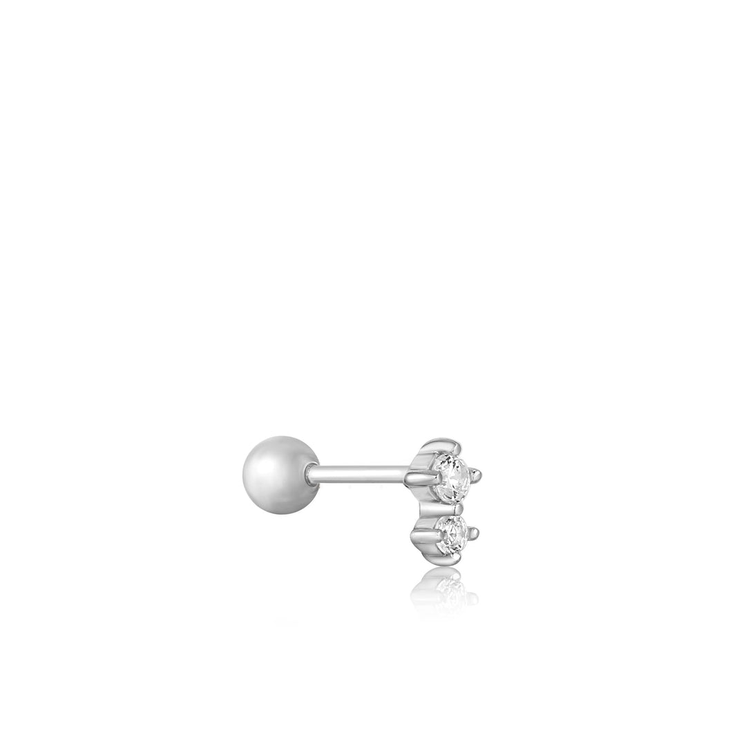 Ania Haie Silver Double Sparkle Barbell Single Earring