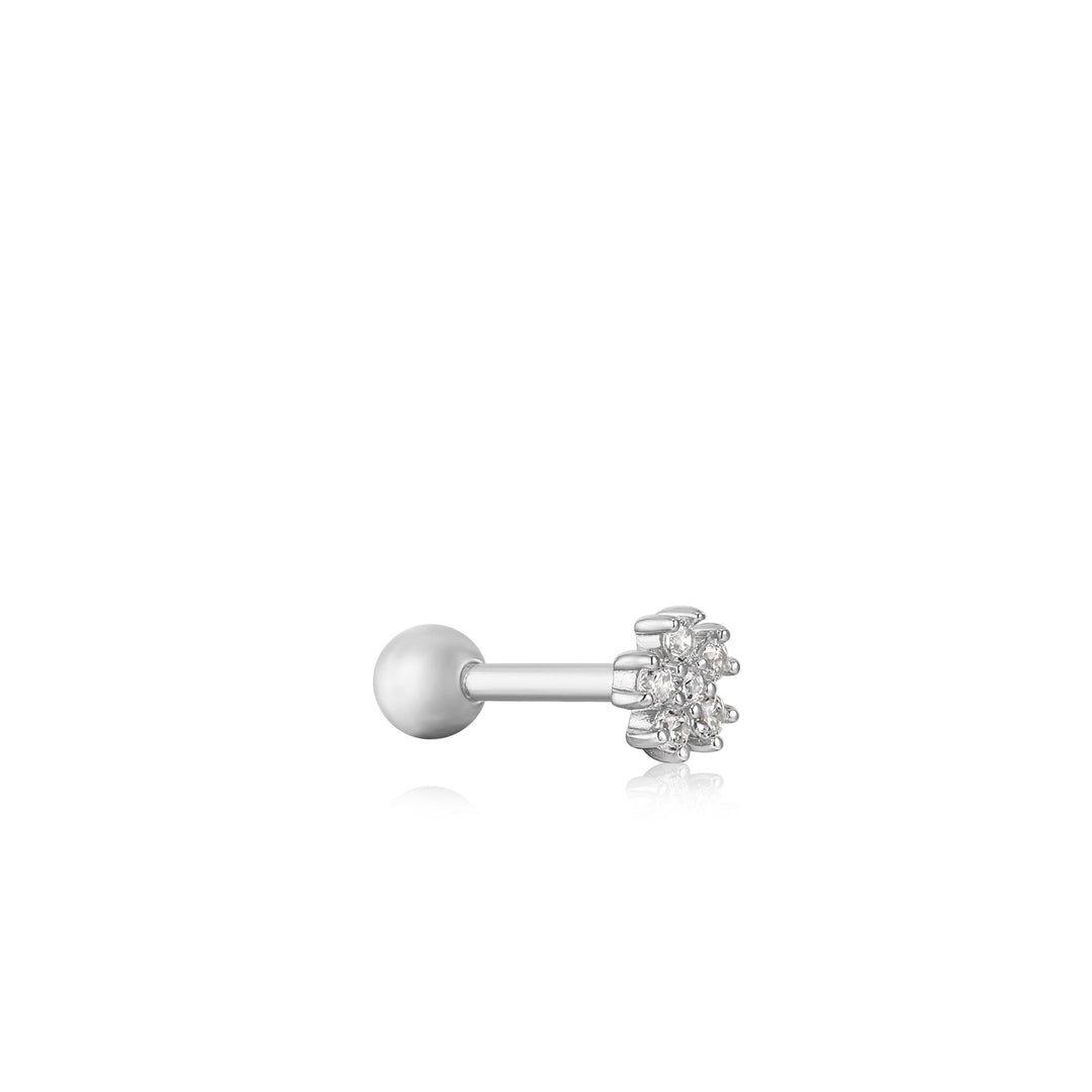 Ania Haie Silver Sparkle Flower Barbell Single Earring