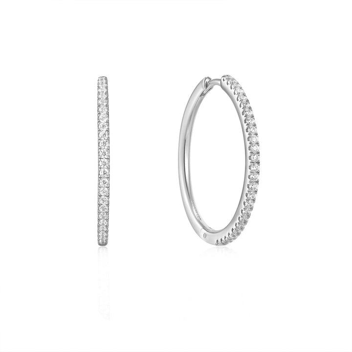 Silver Glam Hoop Earrings