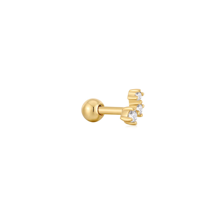 Gold Sparkle Galaxy Barbell Single Earring