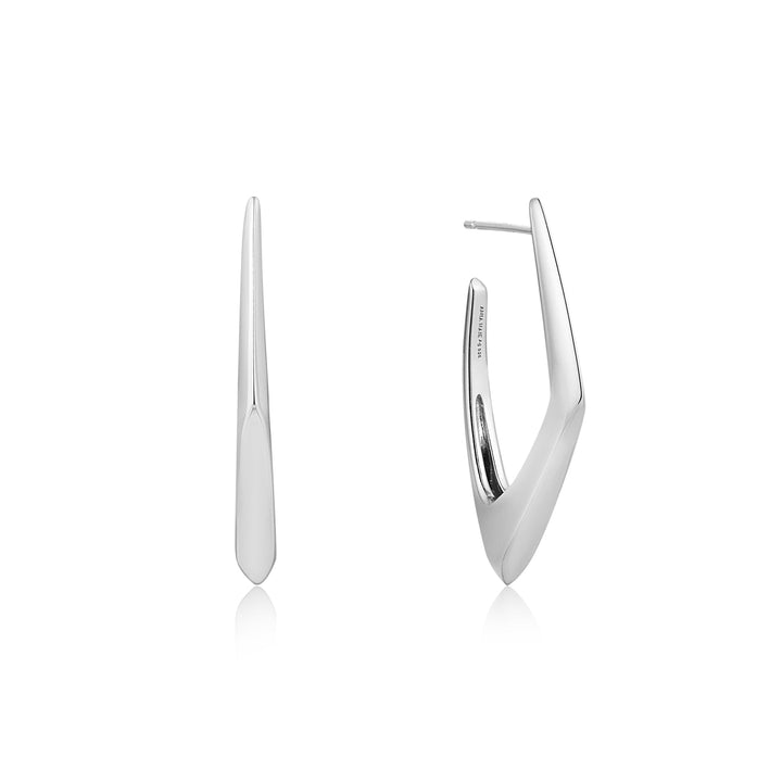 Ania Haie Silver Geometric Hoop Earrings