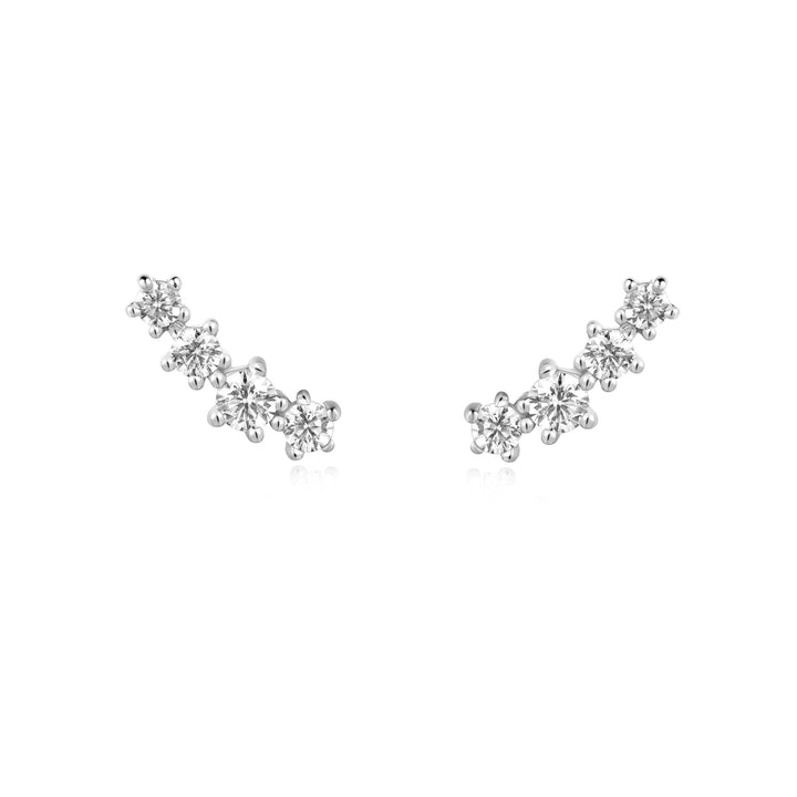 Ania Haie Silver Sparkle Climber Studs