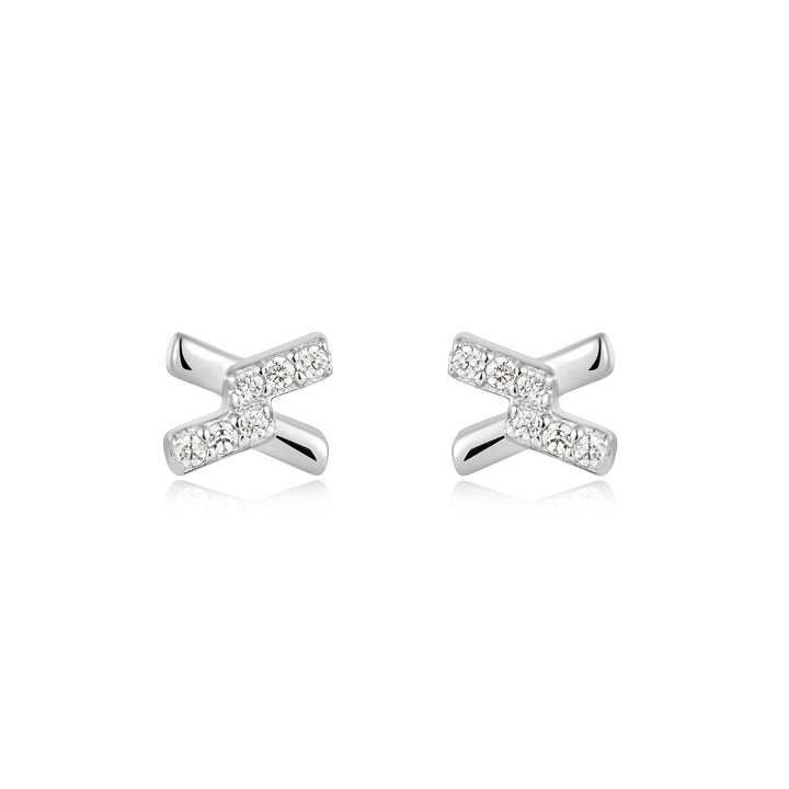 Ania Haie Silver Cross Cubic Zirconia Studs