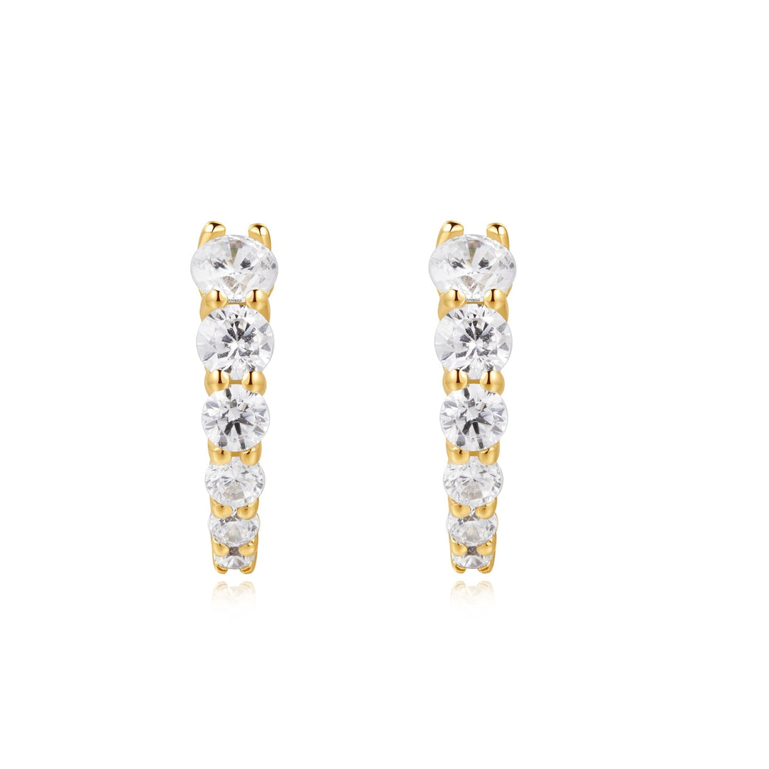 Ania Haie Gold Gradient Pave Huggies