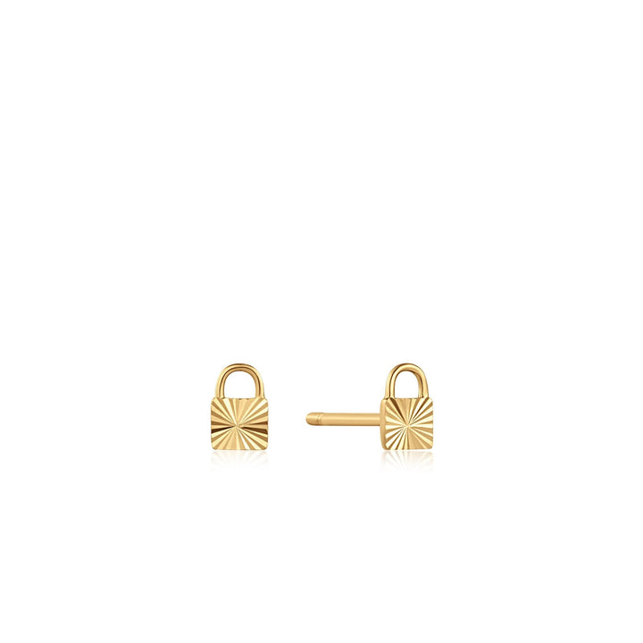 Ania Haie 14kt Gold Padlock Stud Earrings