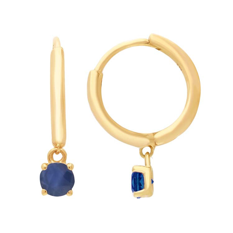 Sapphire Huggie Earrings in 9K Yellow Gold