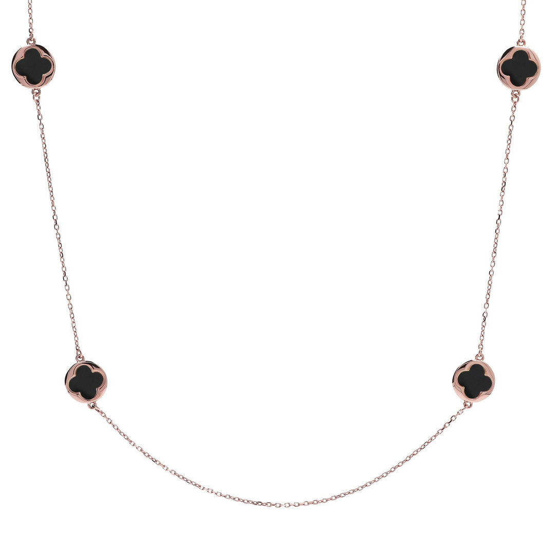 Bronzallure Small Four-Leaf Clover Long Necklace