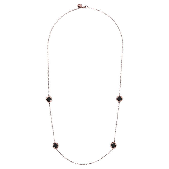 Bronzallure Small Four-Leaf Clover Long Necklace