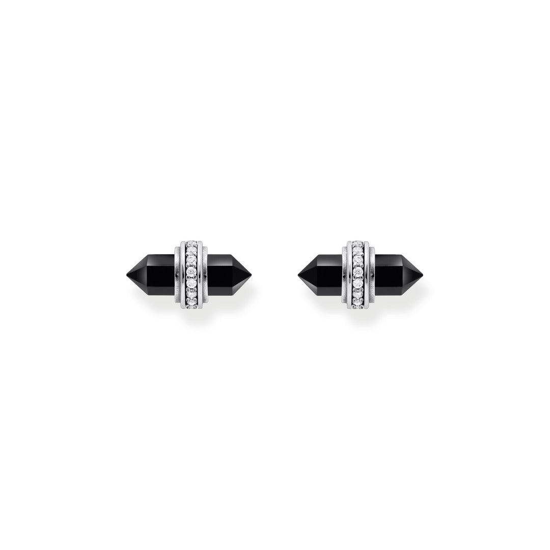 THOMAS SABO Crystal Ear Studs with Onyx Silver