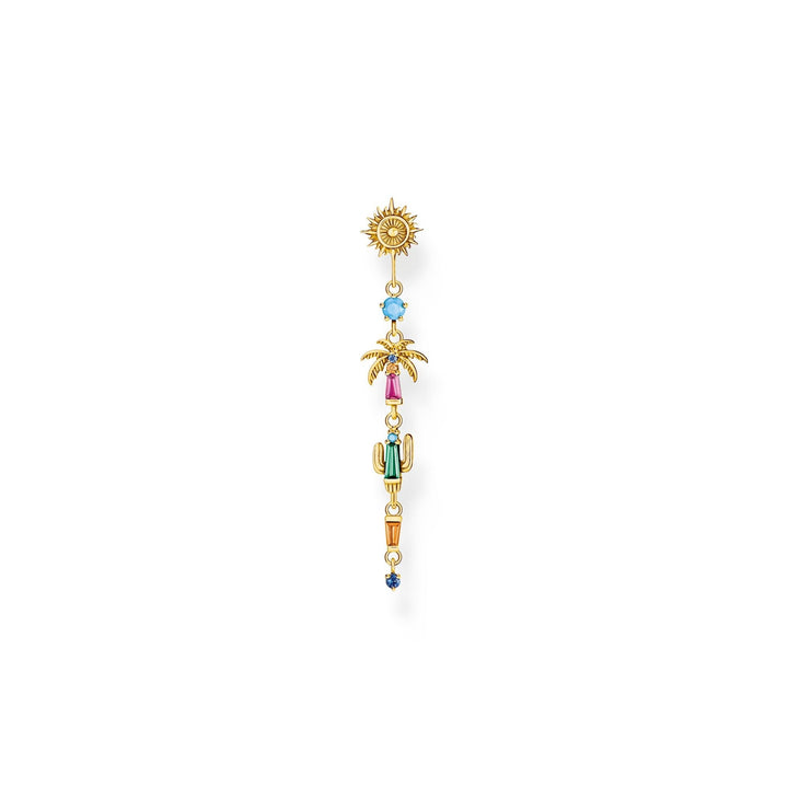 THOMAS SABO Single earring with colourful sun, palm tree & cactus