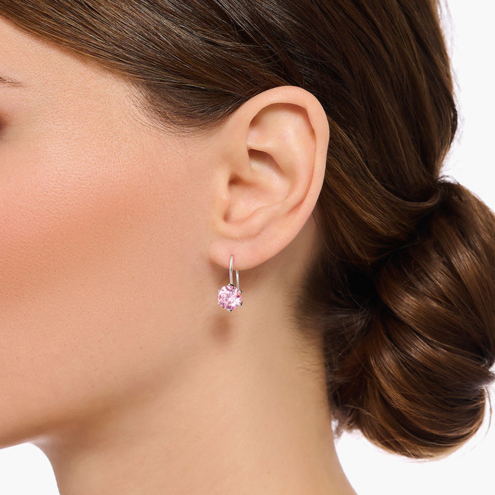 THOMAS SABO Earrings with pink zirconia