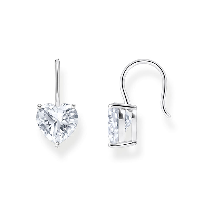 THOMAS SABO Earrings with white heart-shaped zirconia